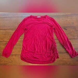Women's Maternity Red Long Sleeve Top